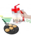 Ръчен уред за палачинки и мъфини с диспенсър и дръжка за миксер